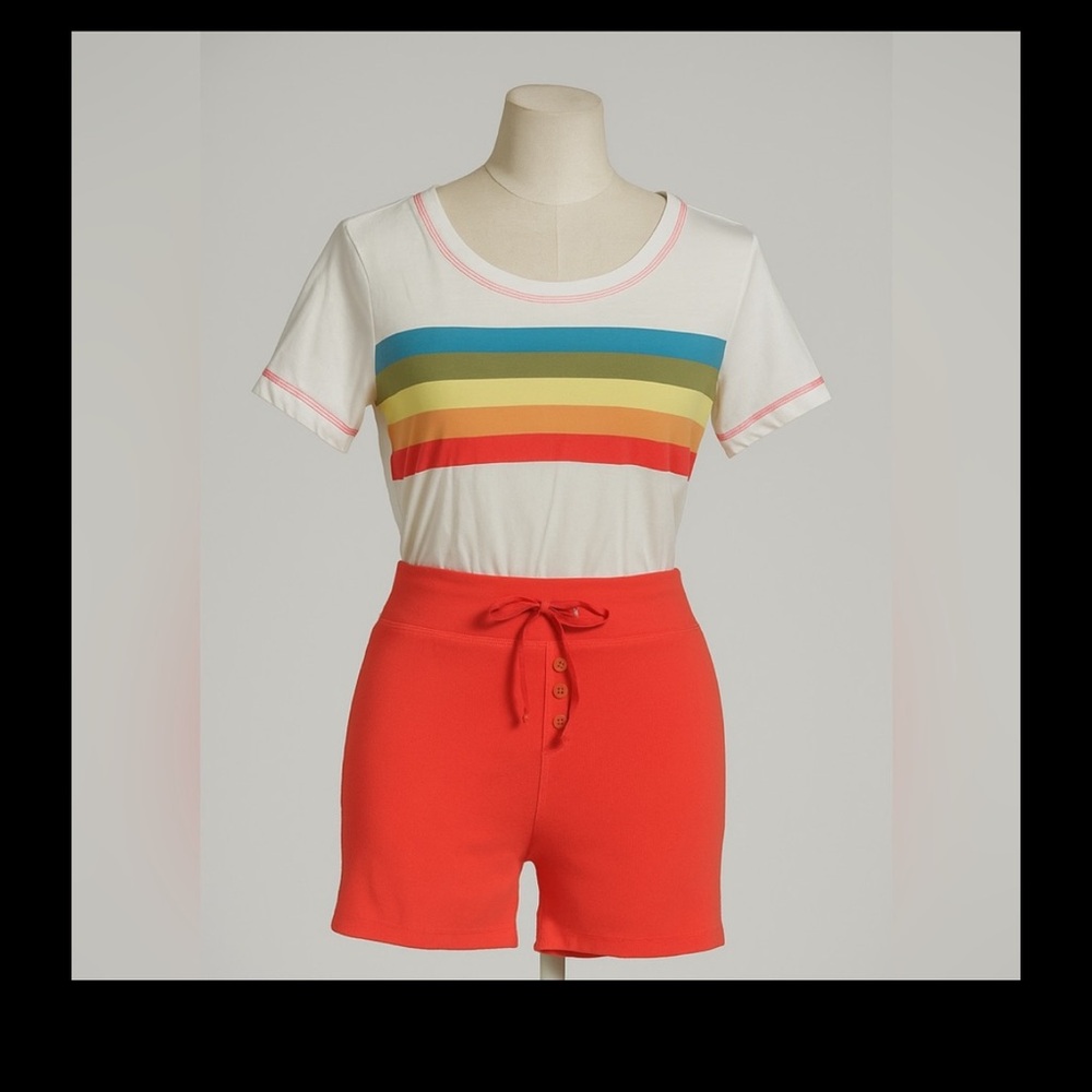 Wallflower Vibrant Orange and Rainbow Color Women's Sleepwear